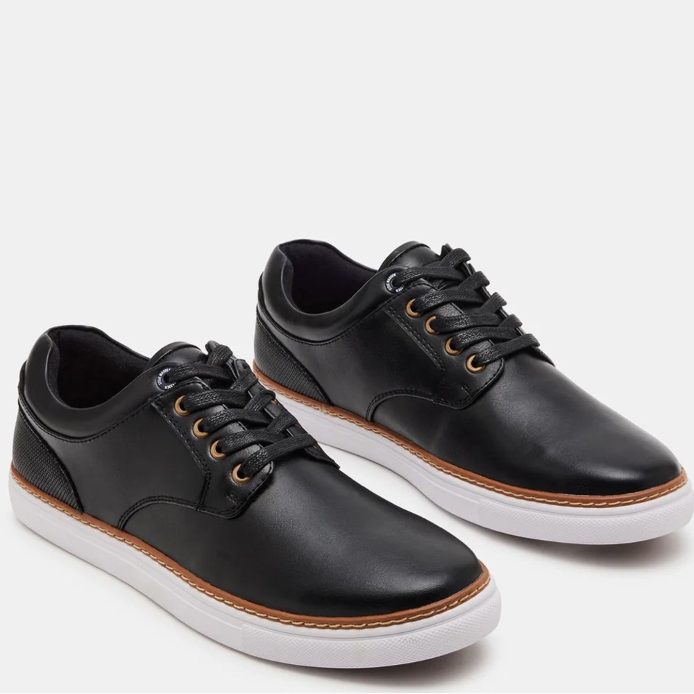 Steve Madden Gully Black Leather Oxfords